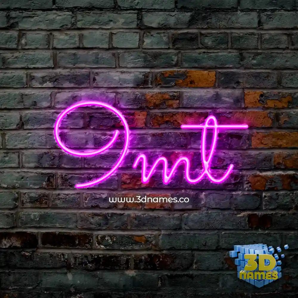 9mt in Pink Neon style - 3D name wallpaper