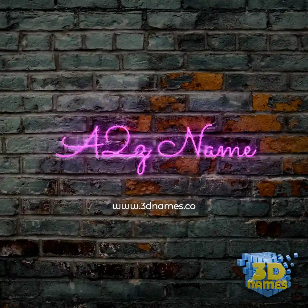 a2z name in Pink Neon style - 3D name wallpaper