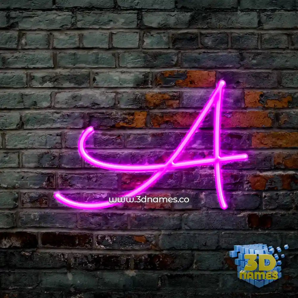 a in Pink Neon style - 3D name wallpaper