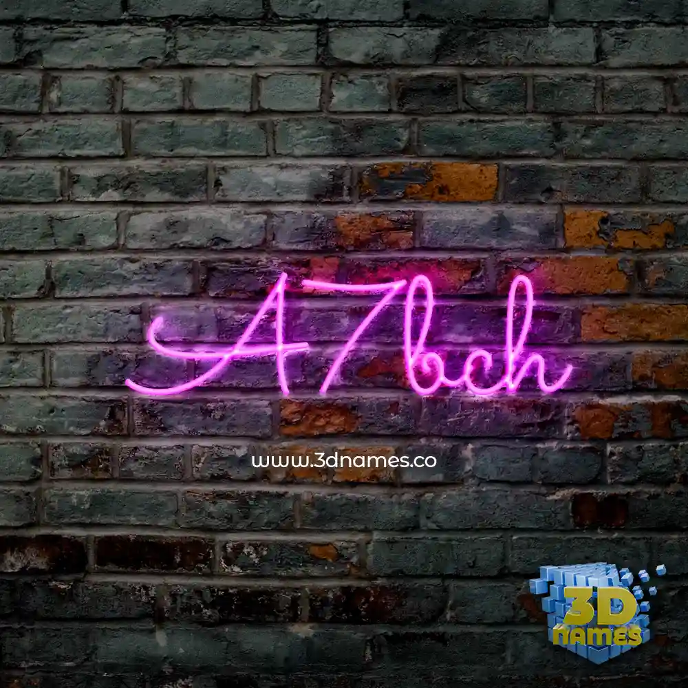 a7bch in Pink Neon style - 3D name wallpaper