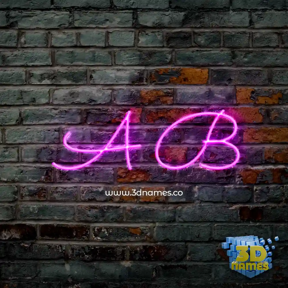 a b in Pink Neon style - 3D name wallpaper