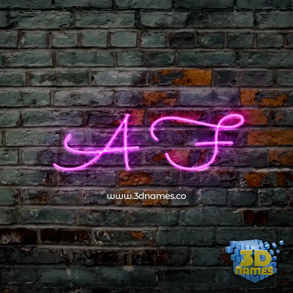 a f in Pink Neon style - 3D name wallpaper