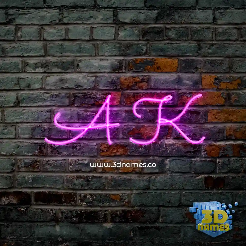 a k in Pink Neon style - 3D name wallpaper