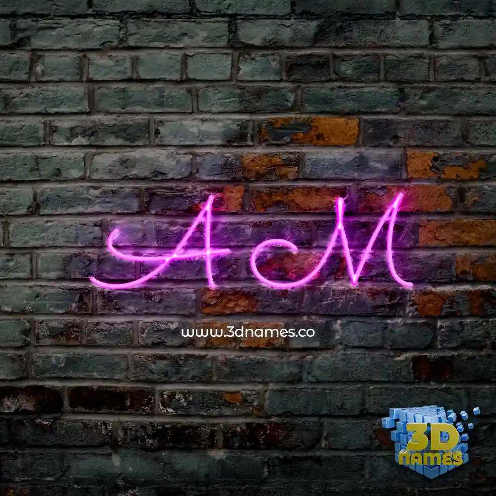 a m in Pink Neon style - 3D name wallpaper