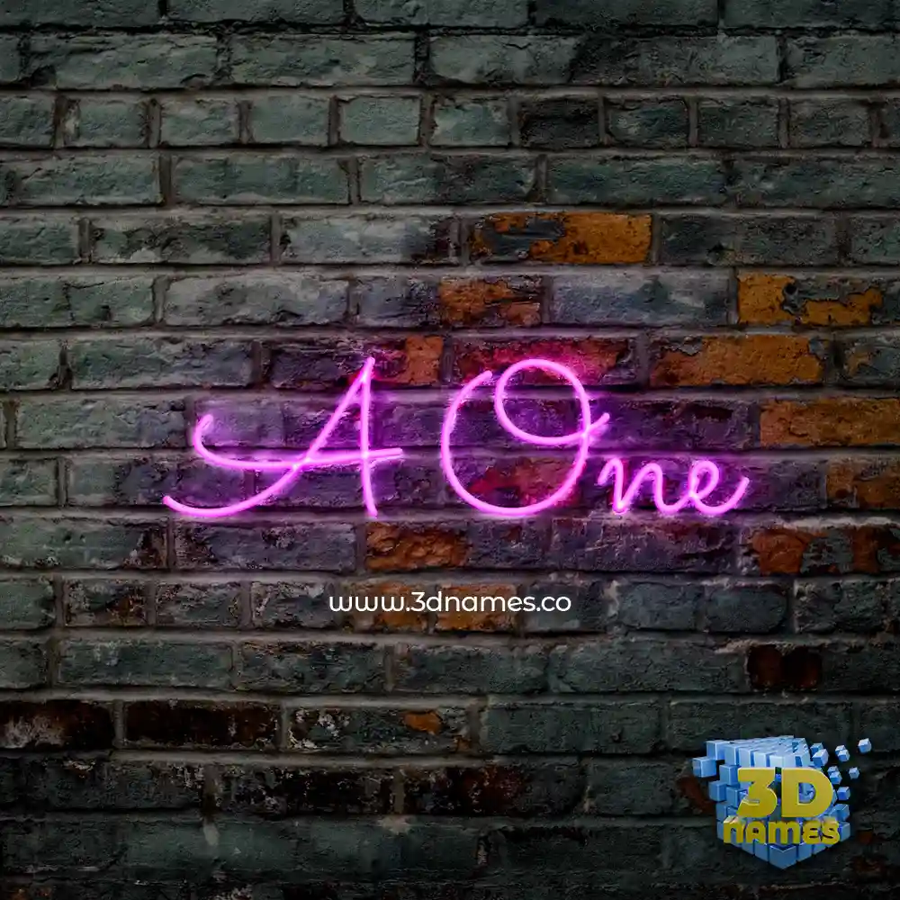 a one in Pink Neon style - 3D name wallpaper