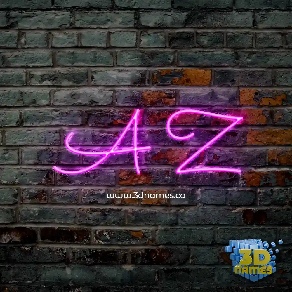 a z in Pink Neon style - 3D name wallpaper