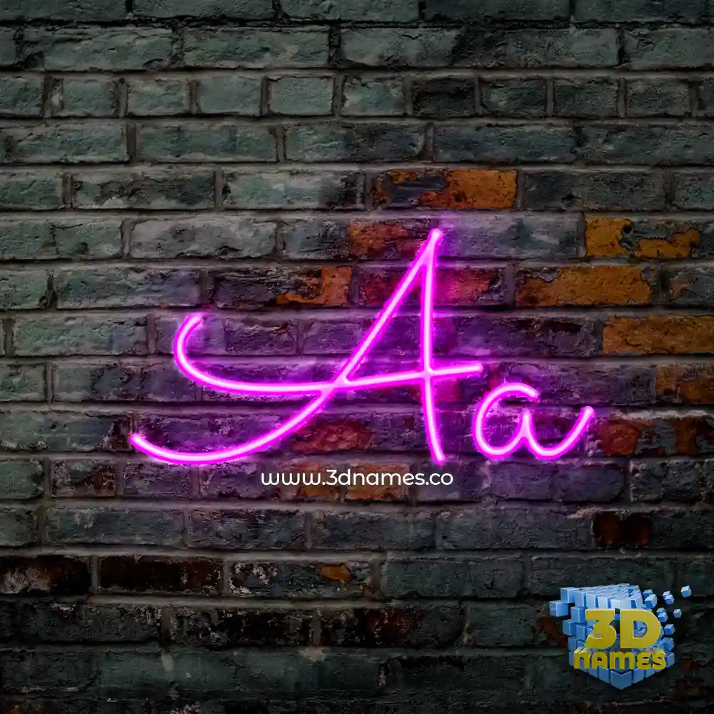 aa in Pink Neon style - 3D name wallpaper