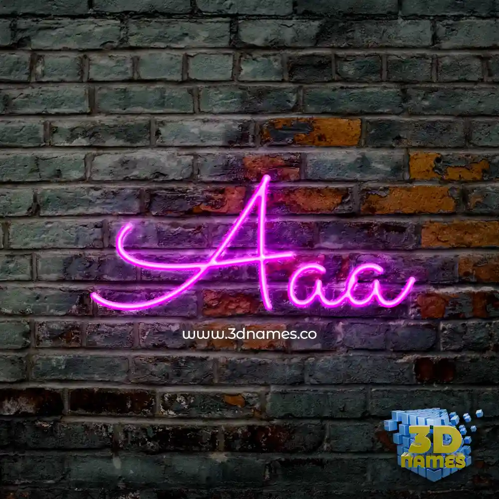 aaa in Pink Neon style - 3D name wallpaper