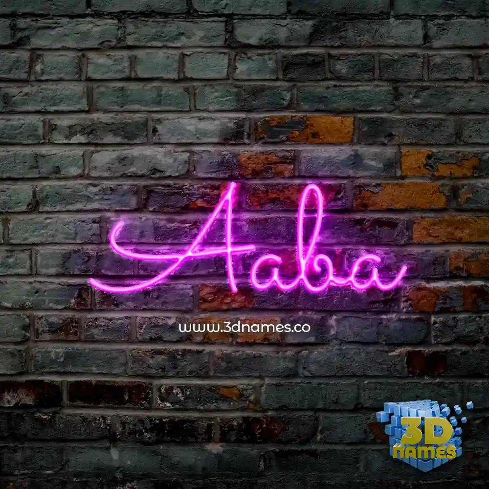 aaba in Pink Neon style - 3D name wallpaper