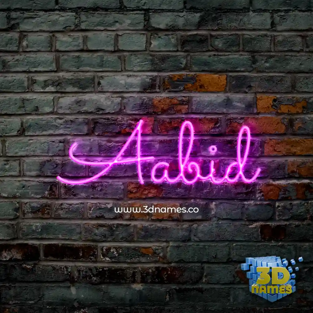 aabid in Pink Neon style - 3D name wallpaper