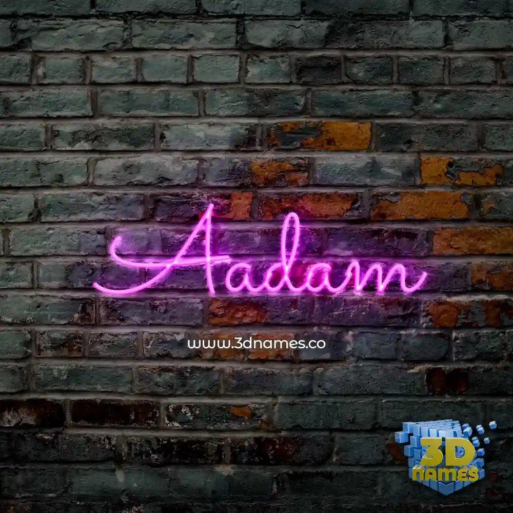 aadam in Pink Neon style - 3D name wallpaper