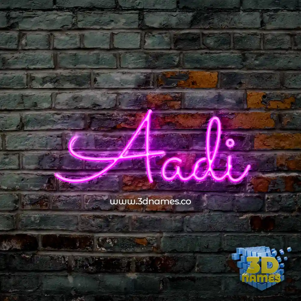 aadi in Pink Neon style - 3D name wallpaper