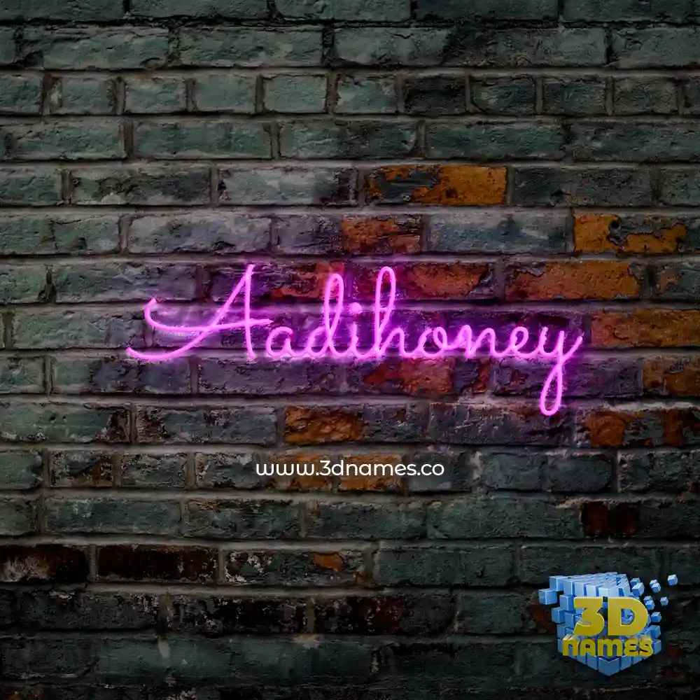 aadihoney in Pink Neon style - 3D name wallpaper