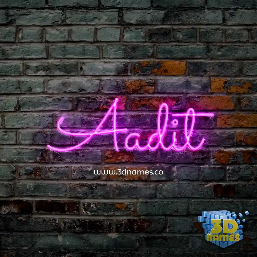 aadit in Pink Neon style - 3D name wallpaper