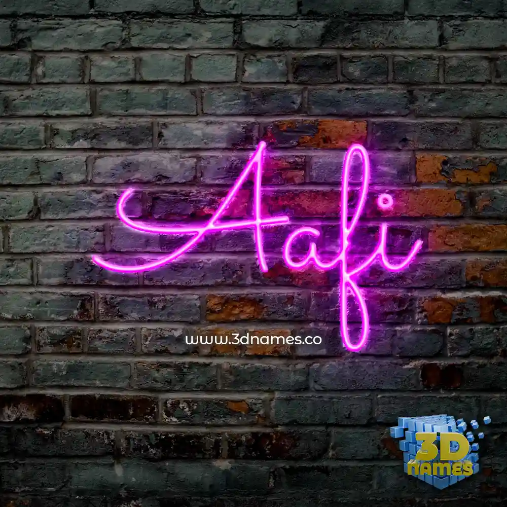 aafi in Pink Neon style - 3D name wallpaper