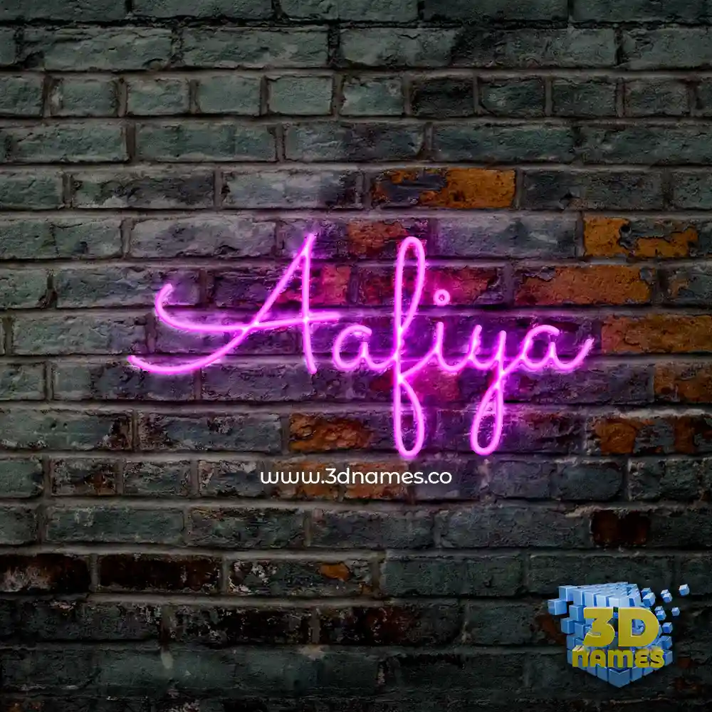 aafiya in Pink Neon style - 3D name wallpaper