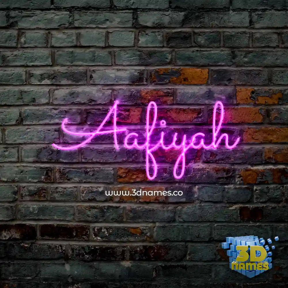 aafiyah in Pink Neon style - 3D name wallpaper