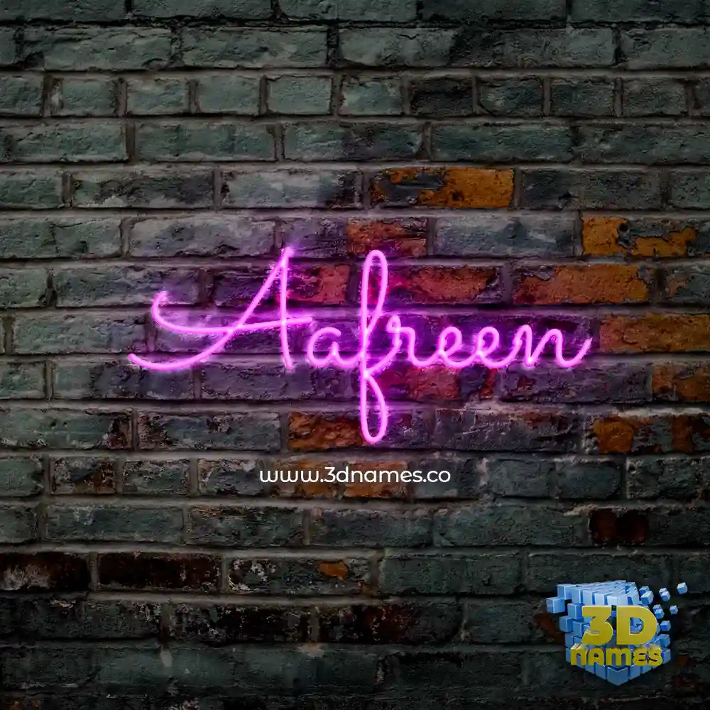 aafreen in Pink Neon style - 3D name wallpaper