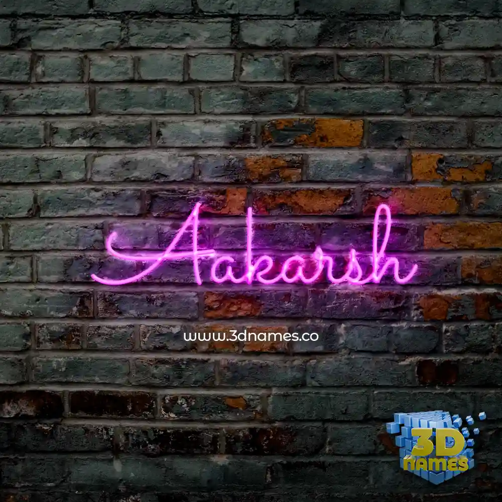 aakarsh in Pink Neon style - 3D name wallpaper