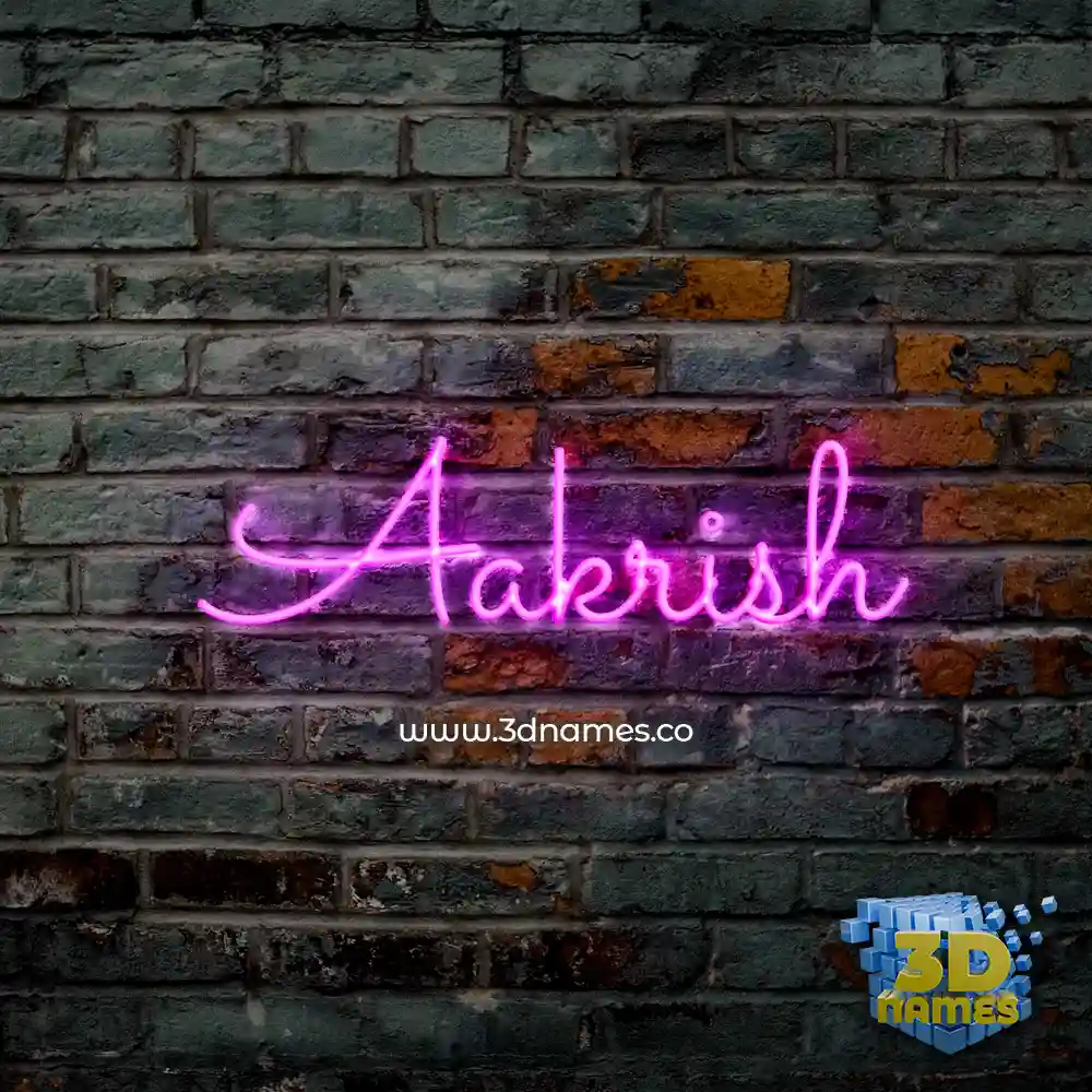aakrish in Pink Neon style - 3D name wallpaper