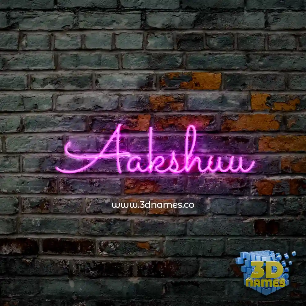 aakshuu in Pink Neon style - 3D name wallpaper