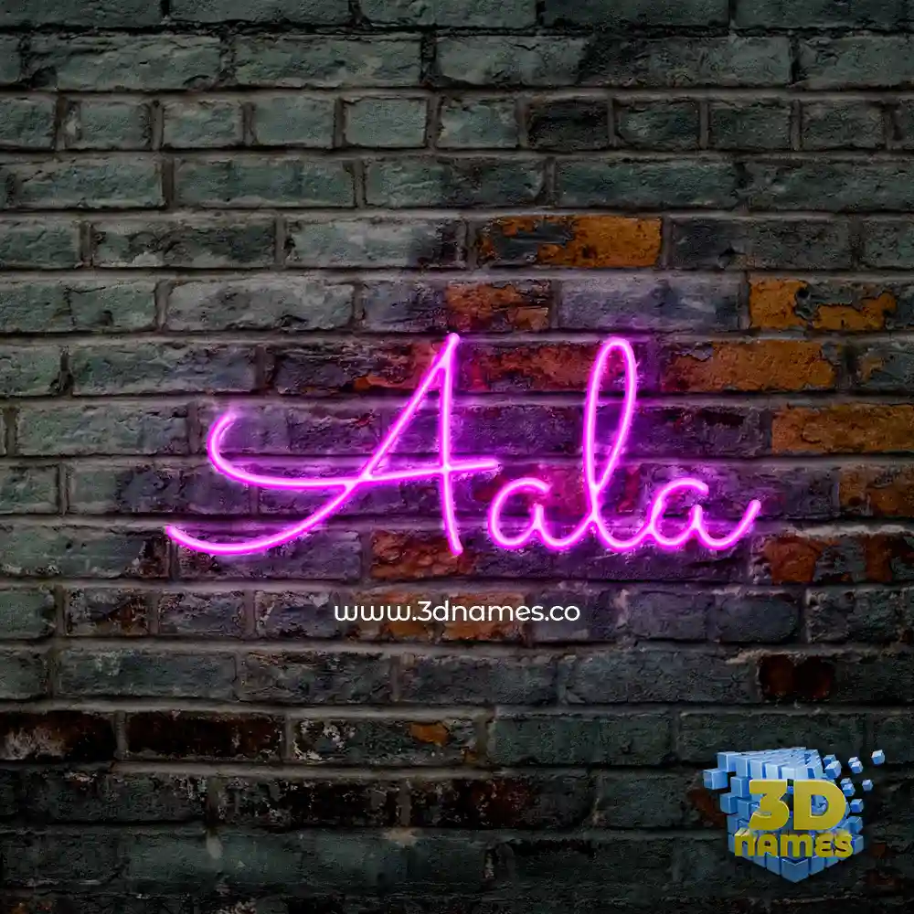 aala in Pink Neon style - 3D name wallpaper