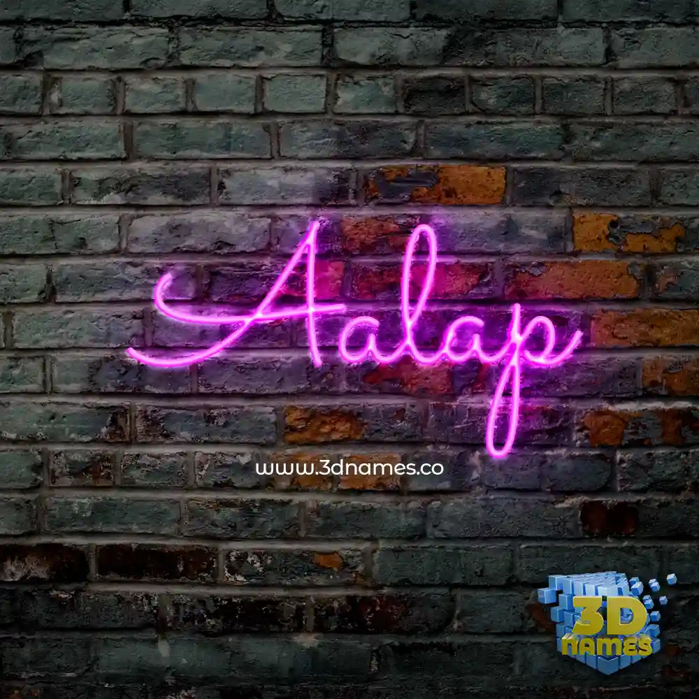 aalap in Pink Neon style - 3D name wallpaper