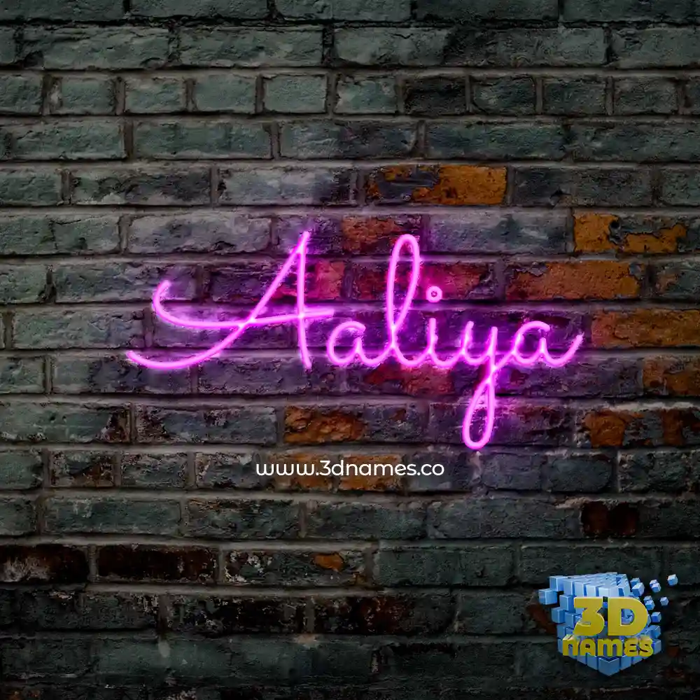 aaliya in Pink Neon style - 3D name wallpaper