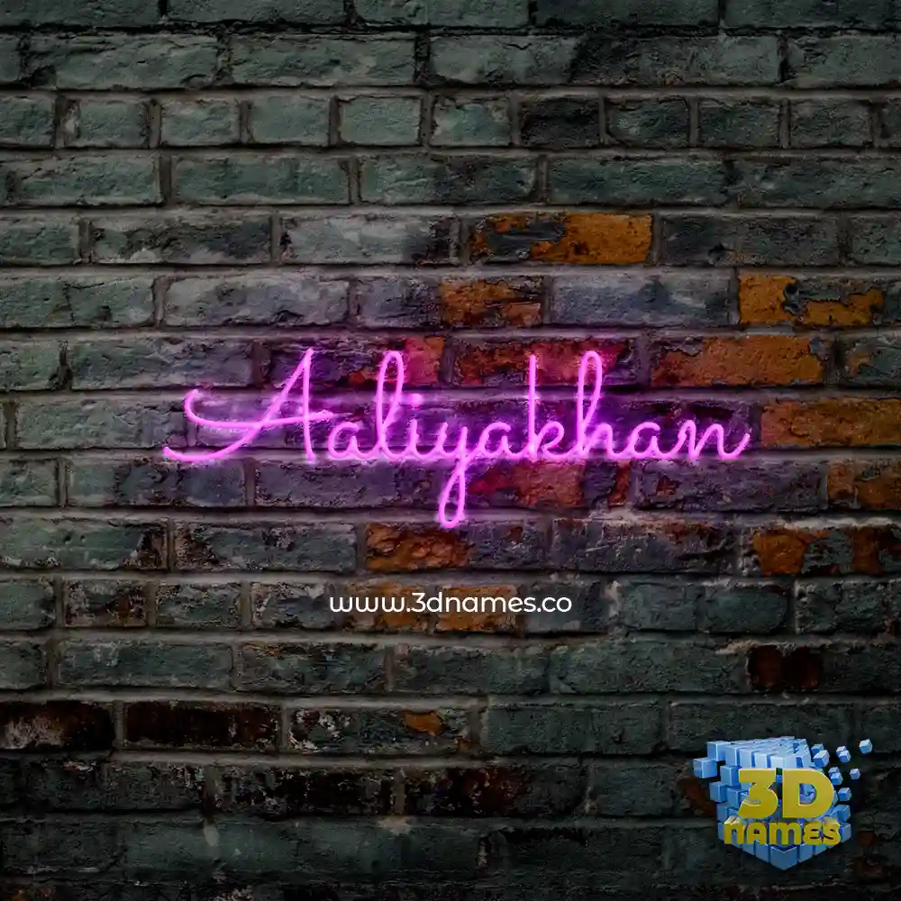 aaliyakhan in Pink Neon style - 3D name wallpaper