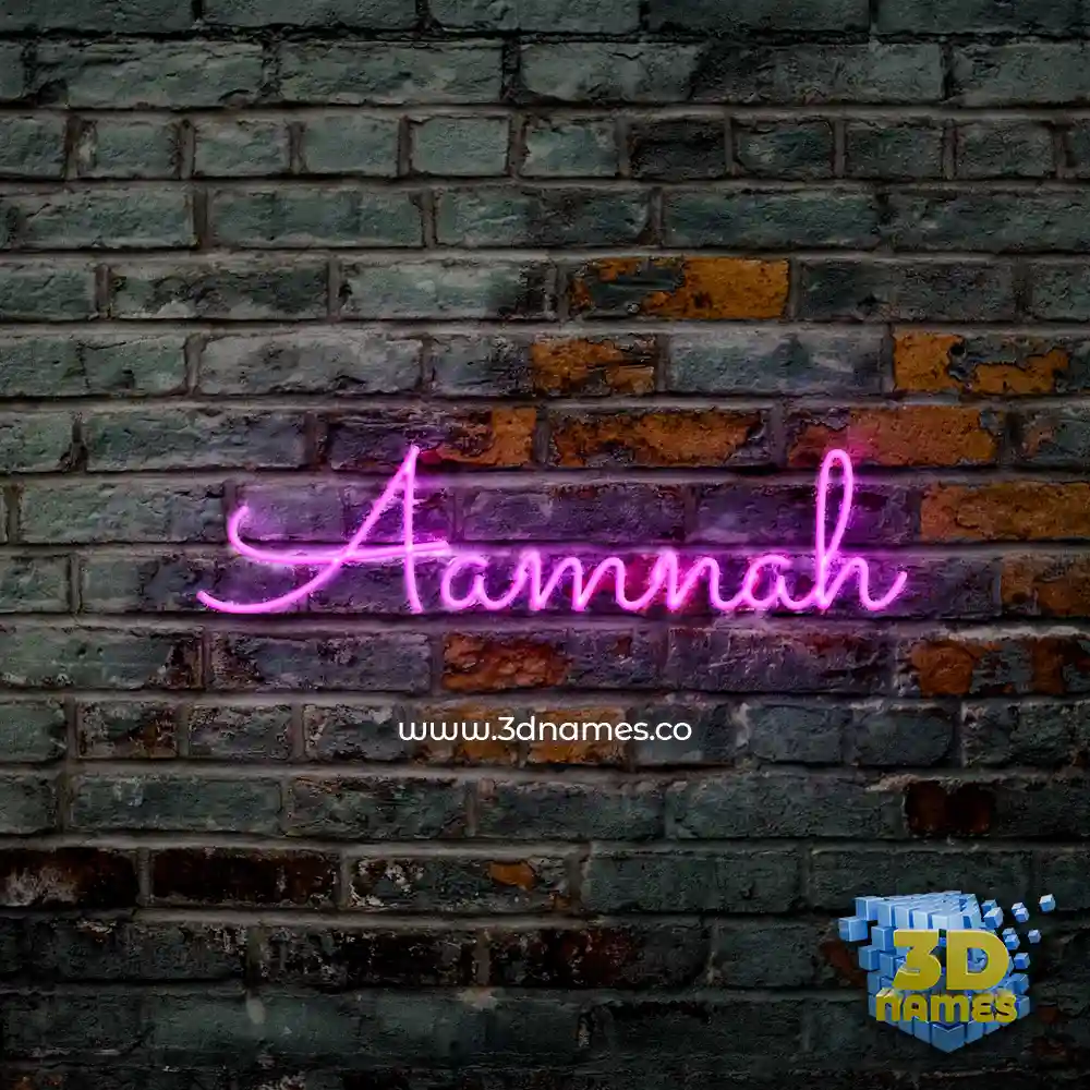 aamnah in Pink Neon style - 3D name wallpaper