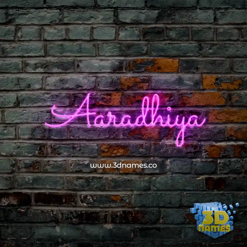 aaradhiya in Pink Neon style - 3D name wallpaper