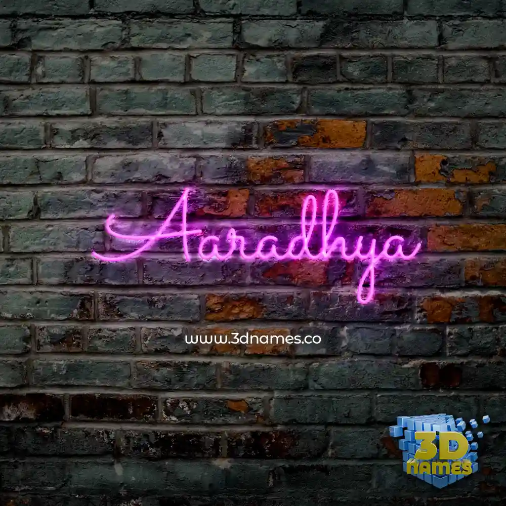 aaradhya in Pink Neon style - 3D name wallpaper