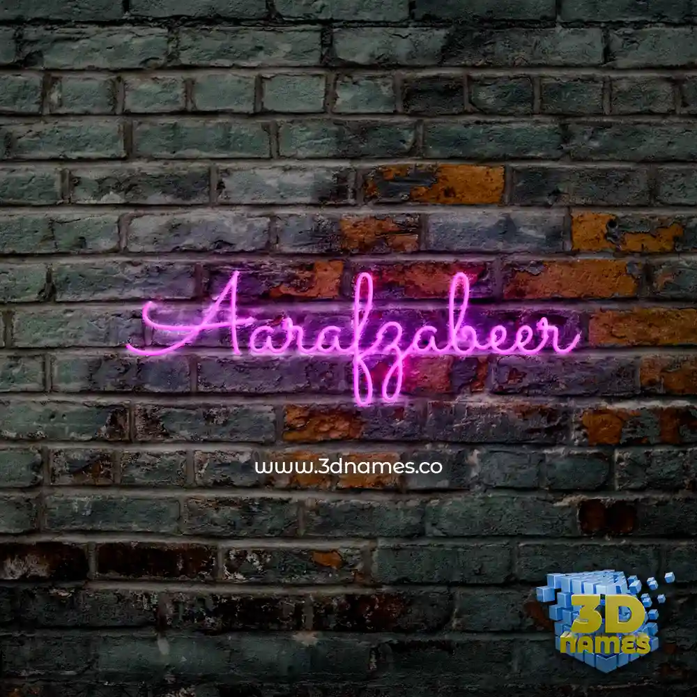 aarafzabeer in Pink Neon style - 3D name wallpaper