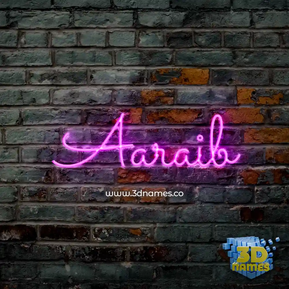 aaraib in Pink Neon style - 3D name wallpaper