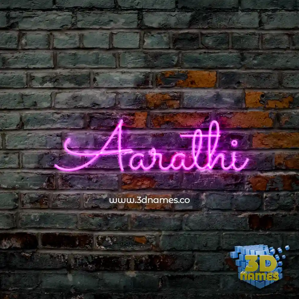 aarathi in Pink Neon style - 3D name wallpaper
