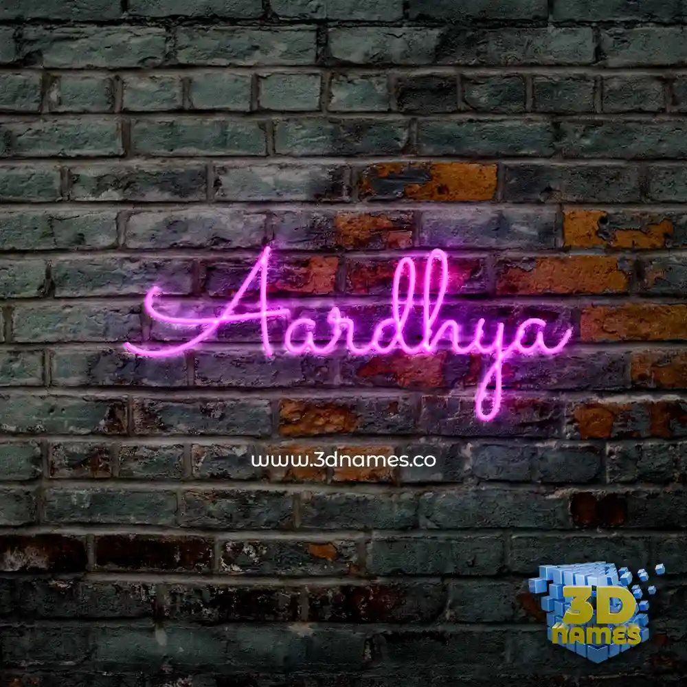 aardhya in Pink Neon style - 3D name wallpaper