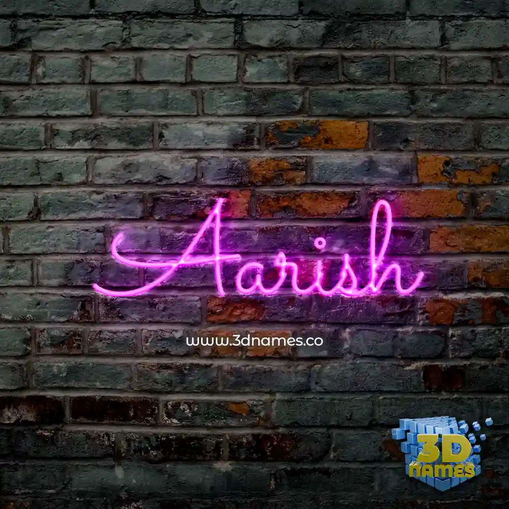 aarish in Pink Neon style - 3D name wallpaper