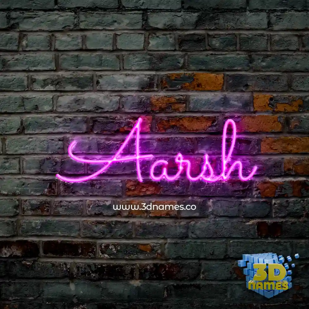 aarsh in Pink Neon style - 3D name wallpaper