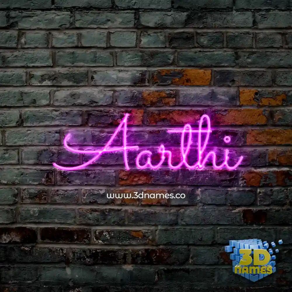 aarthi in Pink Neon style - 3D name wallpaper