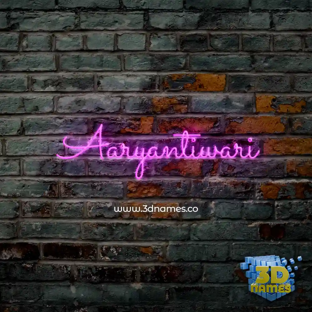 aaryantiwari in Pink Neon style - 3D name wallpaper