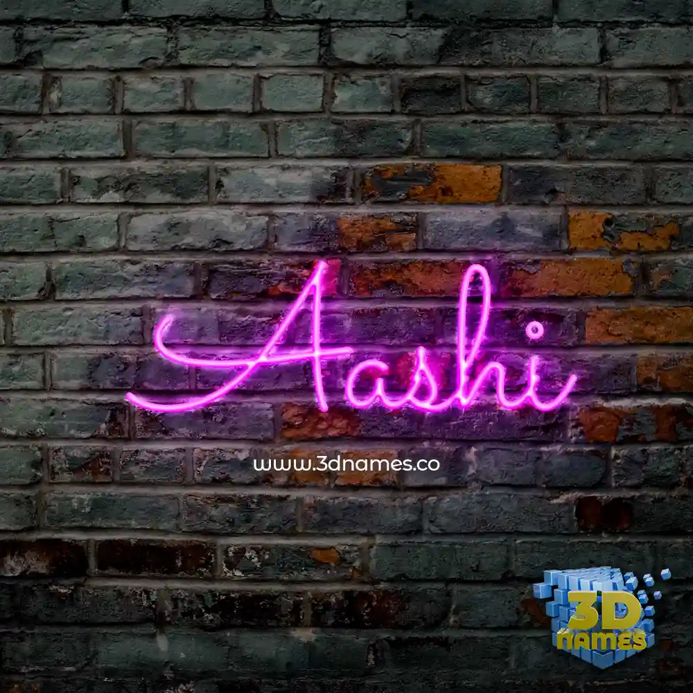 aashi in Pink Neon style - 3D name wallpaper