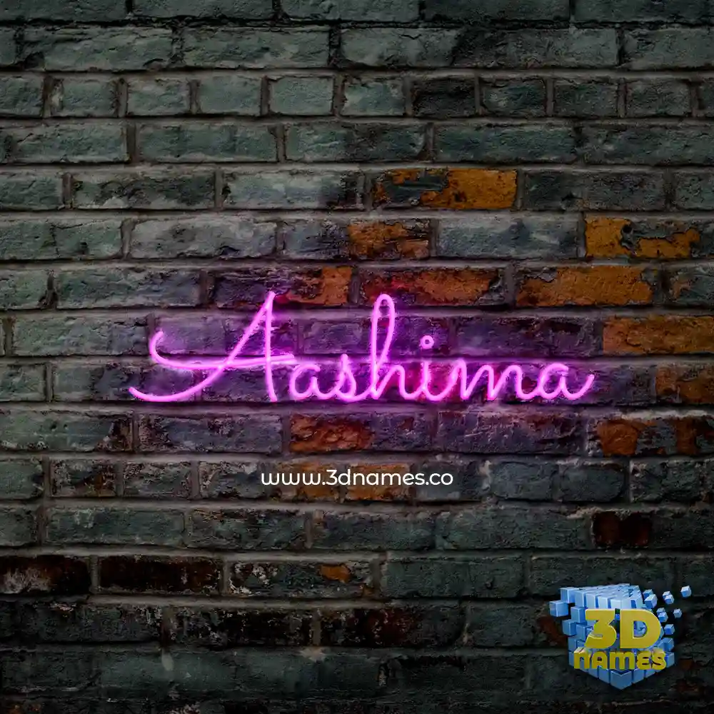 aashima in Pink Neon style - 3D name wallpaper