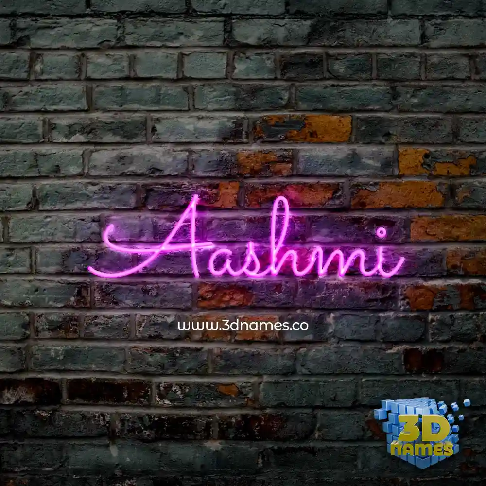 aashmi in Pink Neon style - 3D name wallpaper