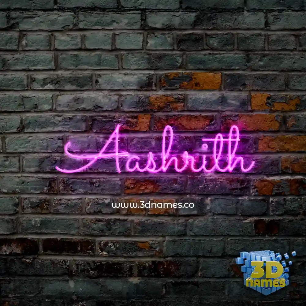 aashrith in Pink Neon style - 3D name wallpaper