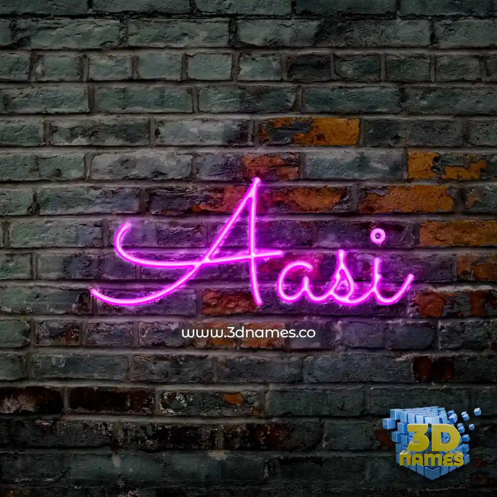 aasi in Pink Neon style - 3D name wallpaper