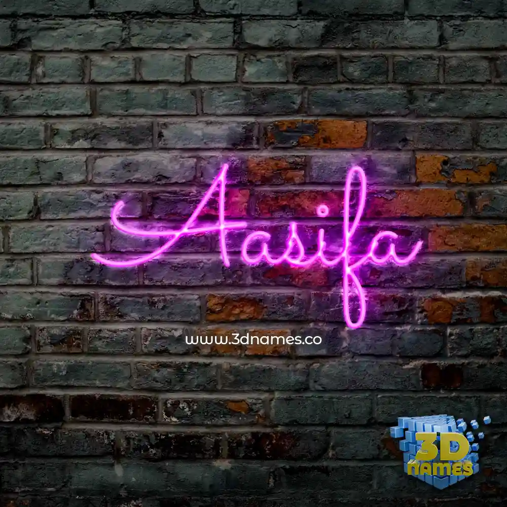 aasifa in Pink Neon style - 3D name wallpaper