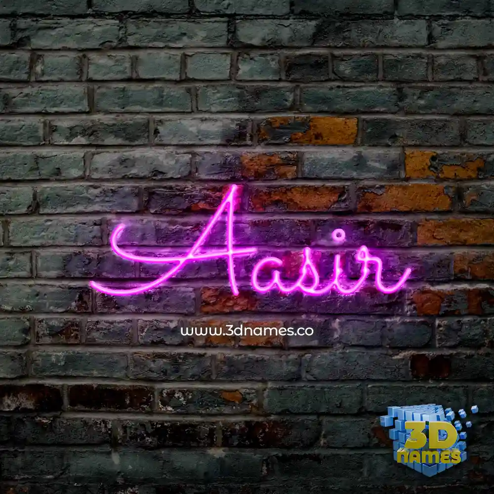 aasir in Pink Neon style - 3D name wallpaper