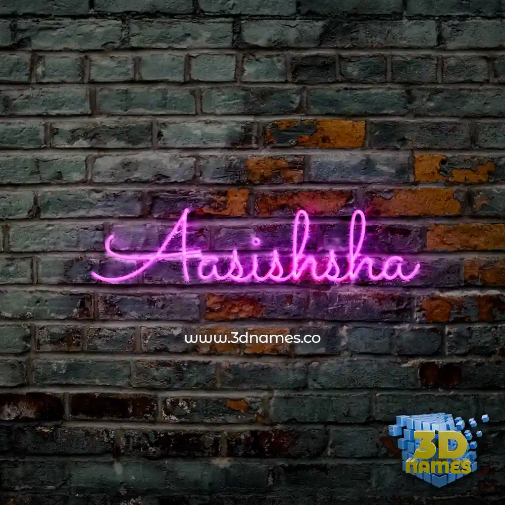 aasishsha in Pink Neon style - 3D name wallpaper