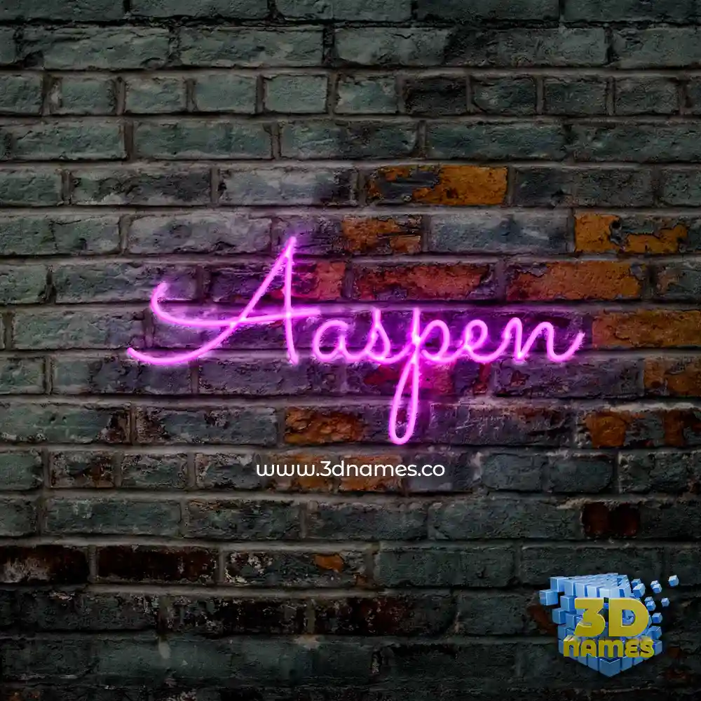 aaspen in Pink Neon style - 3D name wallpaper