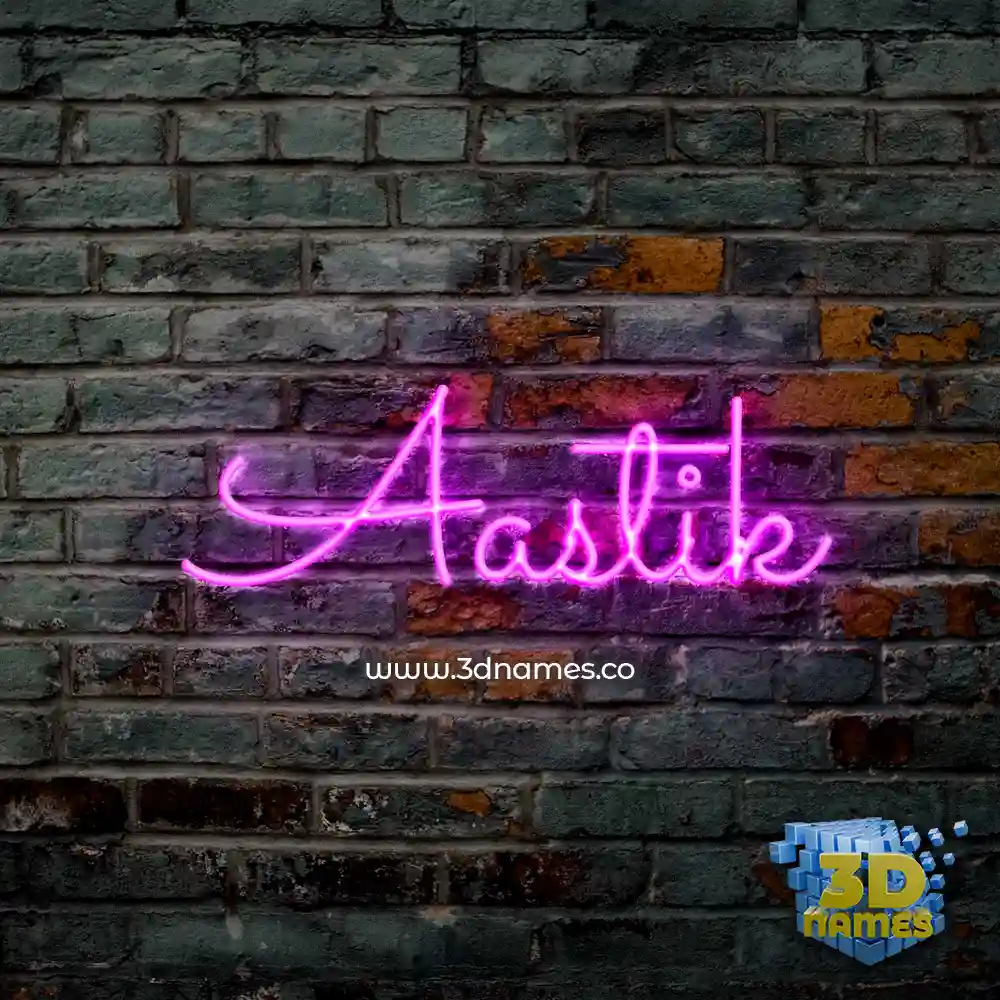 aastik in Pink Neon style - 3D name wallpaper